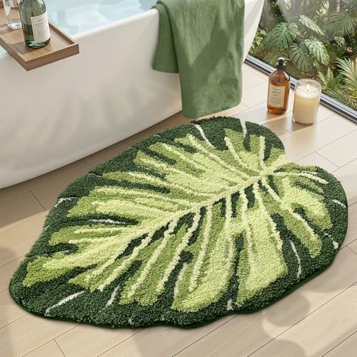 Dexi 31.5" x 23.5" Leaf Monstera Bath Mat: $29.74 Dexi 31.5" x 23.5" Leaf Monstera Bath Mat: $29.74