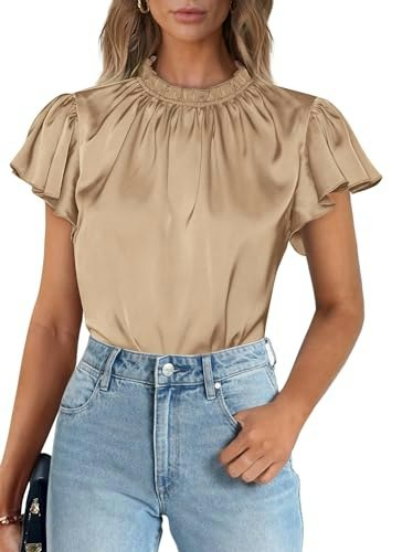 Prettygarden Women's Satin Business Casual Blouse: $12.74 Prettygarden Women's Satin Business Casual Blouse: $12.74