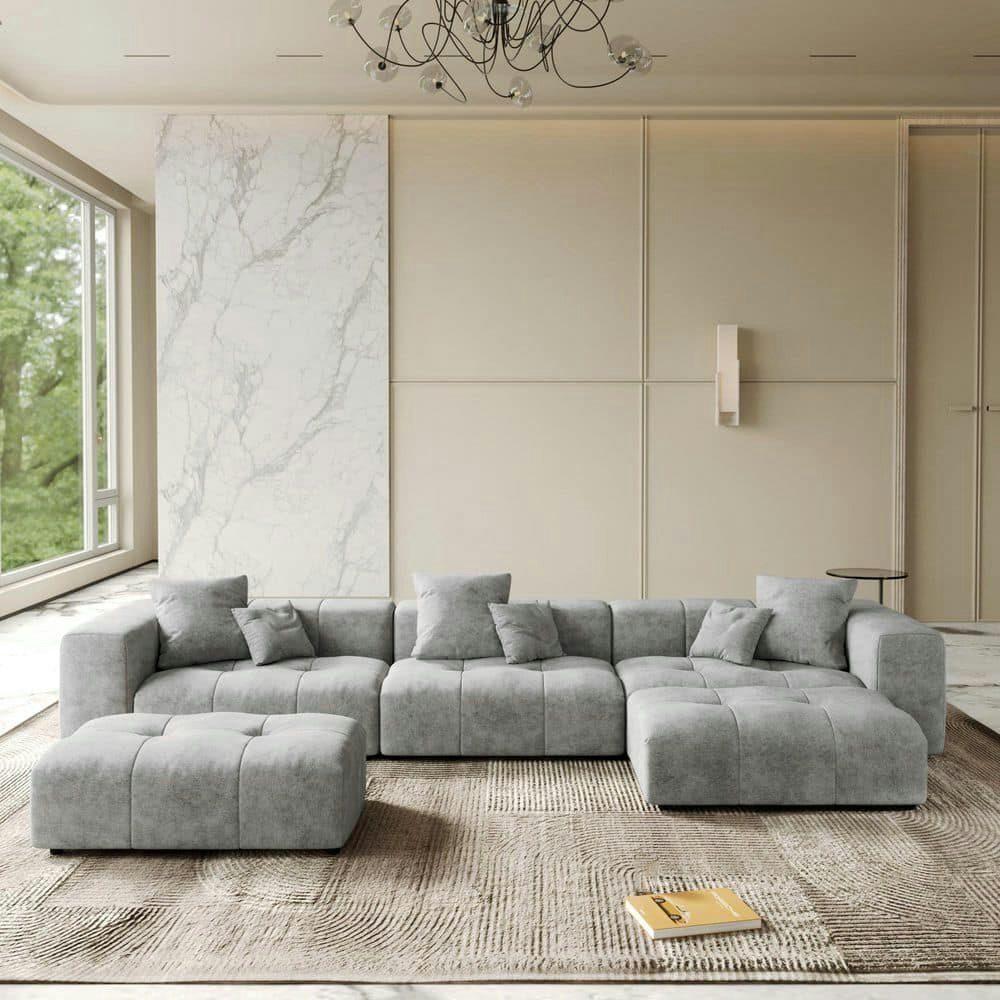 144-Inch Oversized U-Shaped Modular Sectional Sofa with 2 Ottomans: $1,417.96 144-Inch Oversized U-Shaped Modular Sectional Sofa with 2 Ottomans: $1,417.96