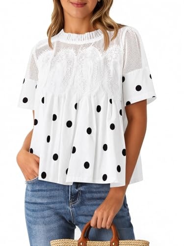 Cicy Bell Women's Polka Dot Lace Babydoll Peplum Top: $28.49 Cicy Bell Women's Polka Dot Lace Babydoll Peplum Top: $28.49
