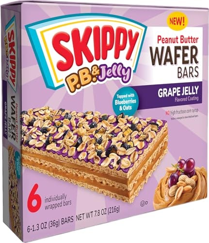 Skippy Peanut Butter and Grape Jelly Coated Wafer Bars 6-Pack: $5.87 Skippy Peanut Butter and Grape Jelly Coated Wafer Bars 6-Pack: $5.87