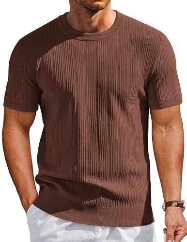Coofandy Men's Short Sleeve Knit Crewneck Sweater Shirt: $22.99 Coofandy Men's Short Sleeve Knit Crewneck Sweater Shirt: $22.99