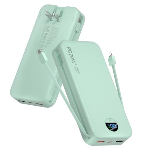 Citicr 20,000mAh 20W Portable Charger with Built-in Cables and Wall Plug: $34.98 Citicr 20,000mAh 20W Portable Charger with Built-in Cables and Wall Plug: $34.98