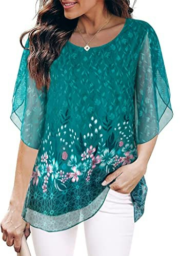 SeSe Code Women's Plus Size Floral Flutter Sleeve Chiffon Blouse: $19.99 SeSe Code Women's Plus Size Floral Flutter Sleeve Chiffon Blouse: $19.99