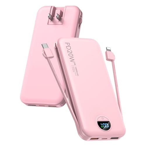 Citicr 10,000mAh 20W Portable Charger with Built-in Cables and Wall Plug: $24.98 Citicr 10,000mAh 20W Portable Charger with Built-in Cables and Wall Plug: $24.98