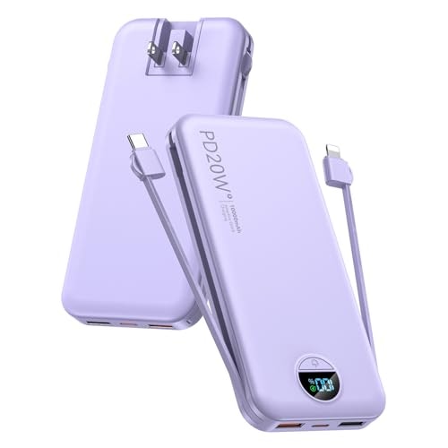 Citicr 10,000mAh 20W Portable Charger with Built-in Cables and Wall Plug: $24.41 Citicr 10,000mAh 20W Portable Charger with Built-in Cables and Wall Plug: $24.41