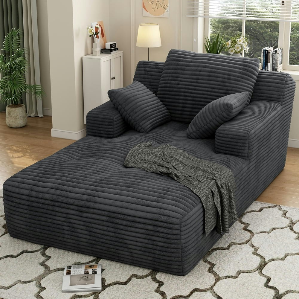 67-Inch Oversized Corduroy Chaise Lounge Chair: $209.89