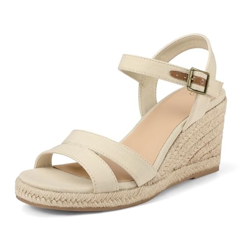 Mysoft Women's Open Toe Ankle Strap Wedge Sandals: $22.98