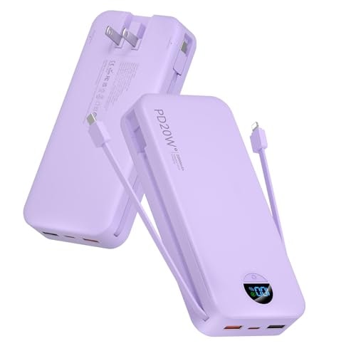 Citicr 20,000mAh 20W Portable Charger with Built-in Cables and Wall Plug: $34.98 Citicr 20,000mAh 20W Portable Charger with Built-in Cables and Wall Plug: $34.98