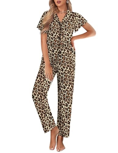 Ekouaer Women's Ruffle Sleeve Button-Up Pajama Set: $22.94 Ekouaer Women's Ruffle Sleeve Button-Up Pajama Set: $22.94