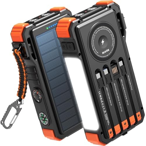 Blavor 20,000mAh Solar Power Bank with Built-in Cables: $39.94 Blavor 20,000mAh Solar Power Bank with Built-in Cables: $39.94