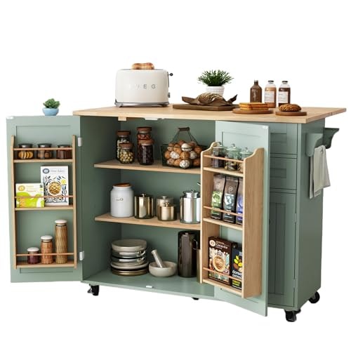 HLR Rolling Kitchen Island with Drop-Leaf Countertop: $237.99 HLR Rolling Kitchen Island with Drop-Leaf Countertop: $237.99