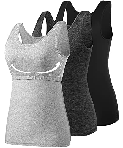Amvelop Women's Built-in Shelf Bra Tank Top 3-Pack: $26.34 Amvelop Women's Built-in Shelf Bra Tank Top 3-Pack: $26.34