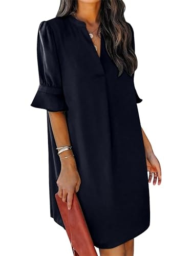 Kissmoda Women's V-Neck Ruffle Short Sleeve Boho Shift Dress: $32.29 Kissmoda Women's V-Neck Ruffle Short Sleeve Boho Shift Dress: $32.29