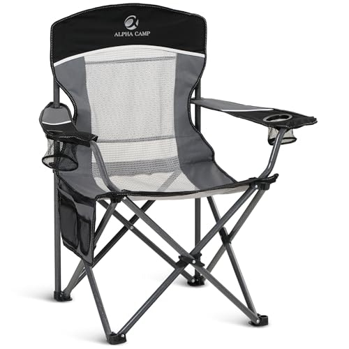 Alpha Camp 400-lb Heavy Duty Mesh Camping Chair: $50.99 Alpha Camp 400-lb Heavy Duty Mesh Camping Chair: $50.99