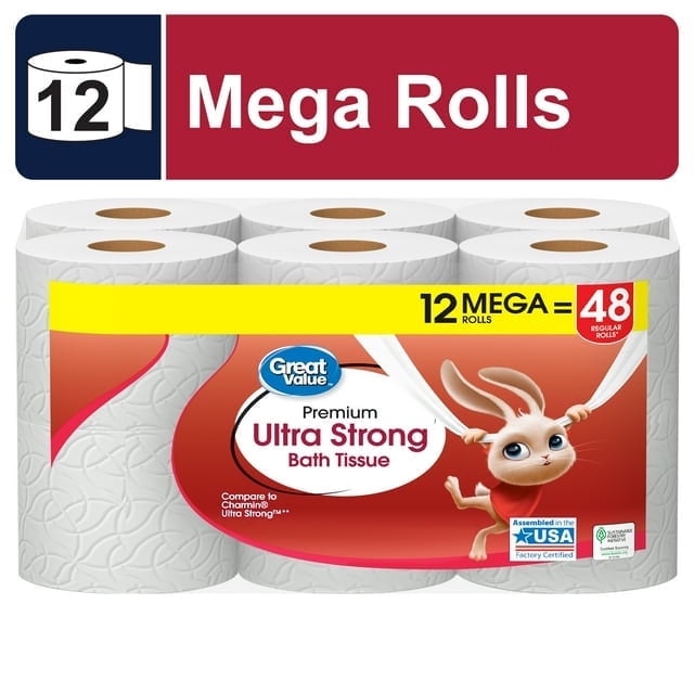 Ultra Strong 2-Ply Toilet Paper 12-Pack: $18.99 Ultra Strong 2-Ply Toilet Paper 12-Pack: $18.99