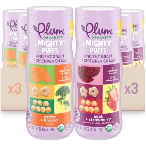 Plum Organics Mighty Puffs 2-Flavor Variety Pack 1.85-oz. Canister: $12.05