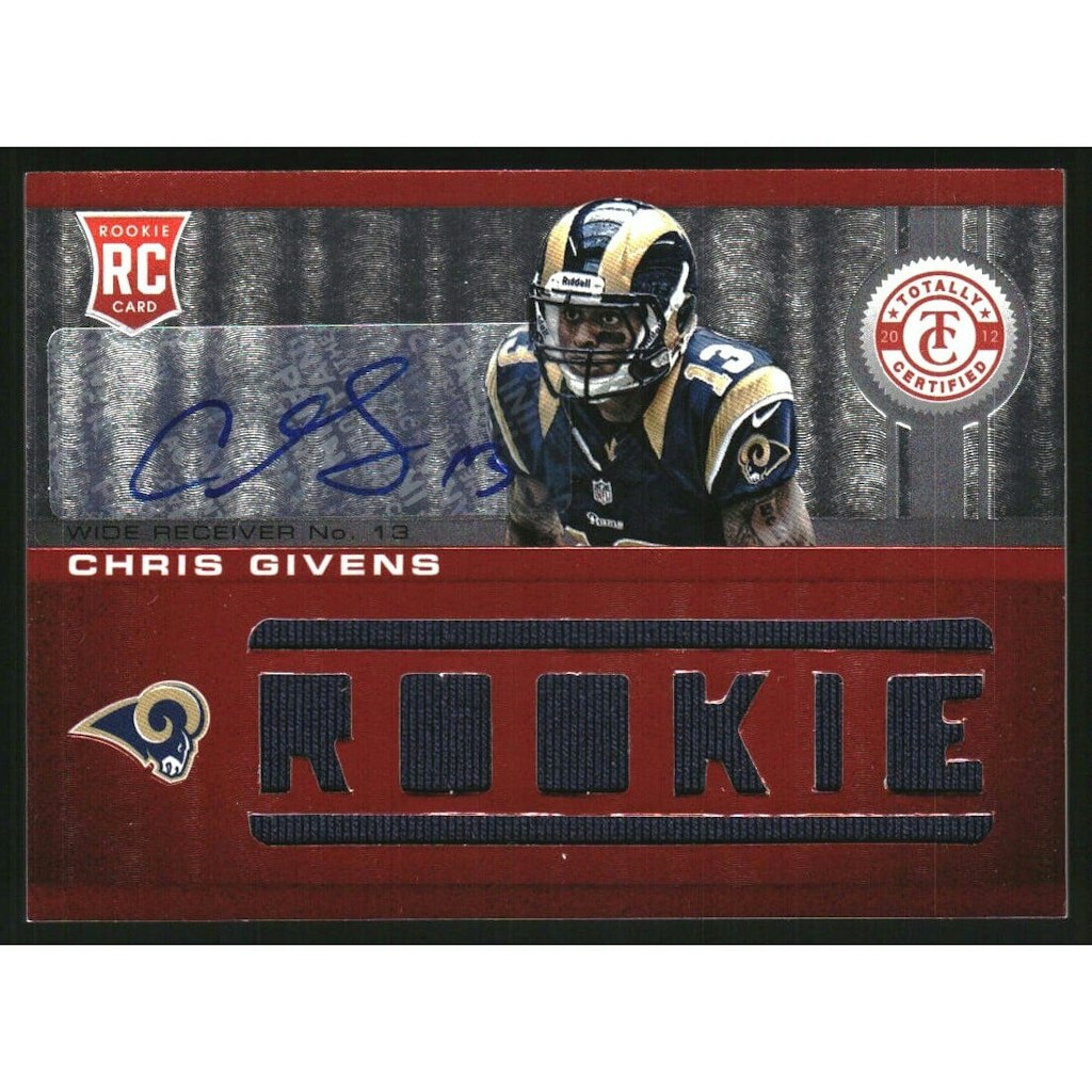 2012 Totally Certified Chris Givens Rookie Jersey Autograph Card: $10 2012 Totally Certified Chris Givens Rookie Jersey Autograph Card: $10