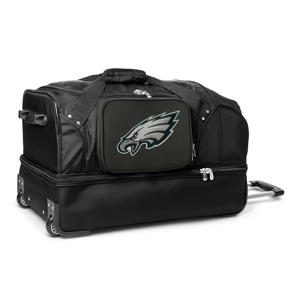 Mojo Philadelphia Eagles 27-inch 2-Wheel Drop Bottom Rolling Duffel Bag: $179.99 Mojo Philadelphia Eagles 27-inch 2-Wheel Drop Bottom Rolling Duffel Bag: $179.99