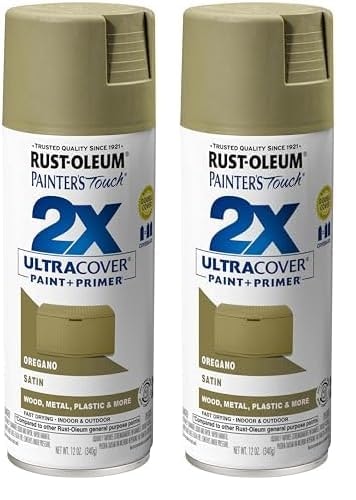 Rust-Oleum Painter's Touch 2X Ultra Cover Satin Oregano Spray Paint 12-oz. 2-Pack: $11.96 Rust-Oleum Painter's Touch 2X Ultra Cover Satin Oregano Spray Paint 12-oz. 2-Pack: $11.96