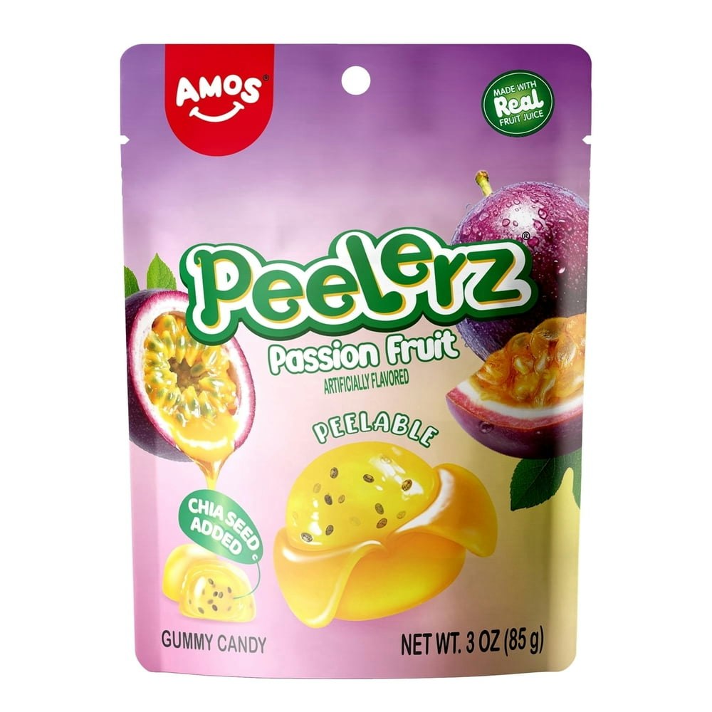 Amos Peelerz Passion Fruit Peelable Gummy Candy 3-oz.: $3.49