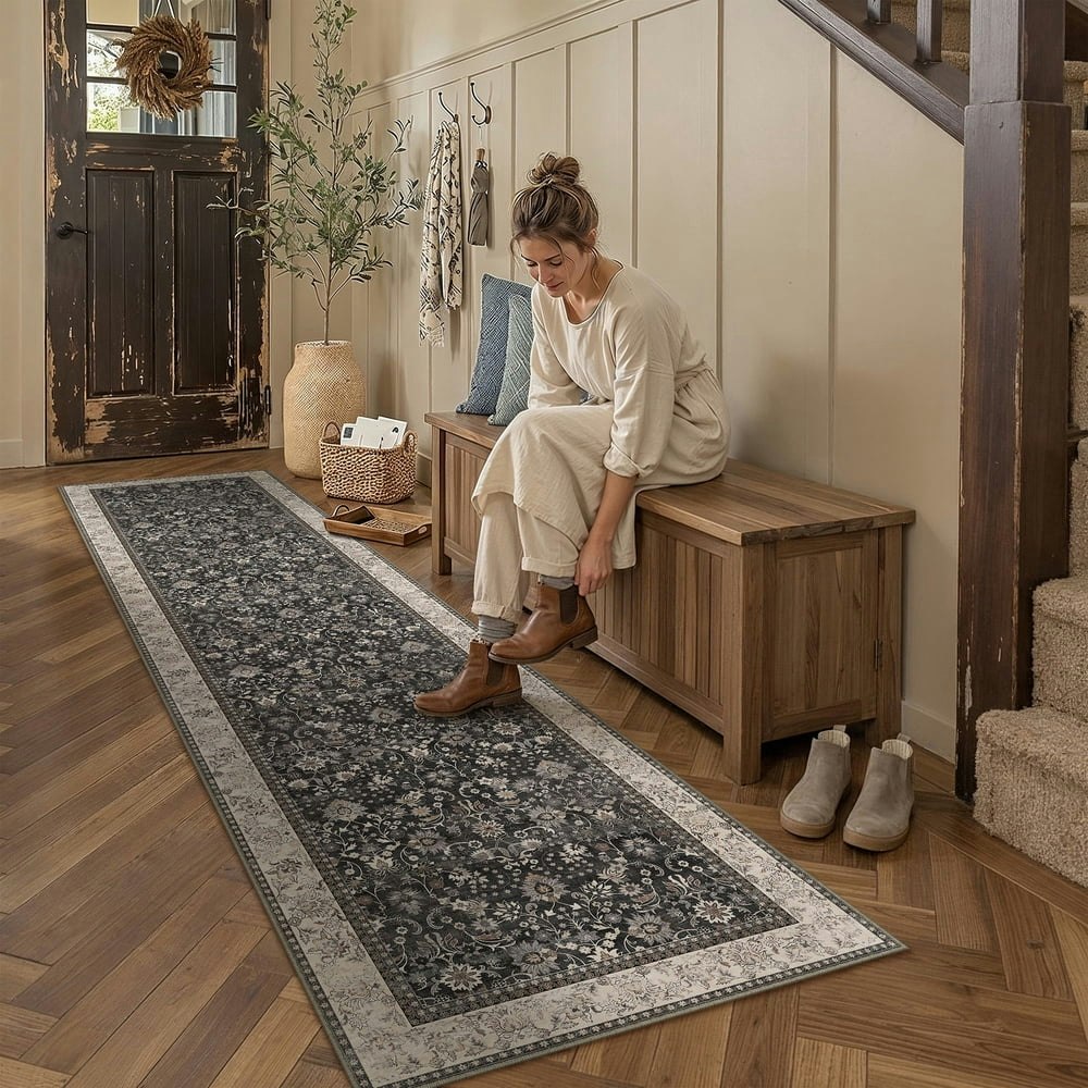 Berthmeer 2'x8' Oriental Floral Runner Rug: $31.29 Berthmeer 2'x8' Oriental Floral Runner Rug: $31.29