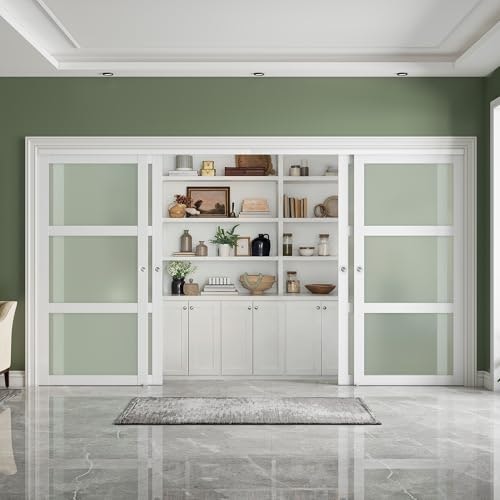 128x80-Inch 3-Lite Frosted Glass Bypass Sliding Closet Door: $484.48 128x80-Inch 3-Lite Frosted Glass Bypass Sliding Closet Door: $484.48