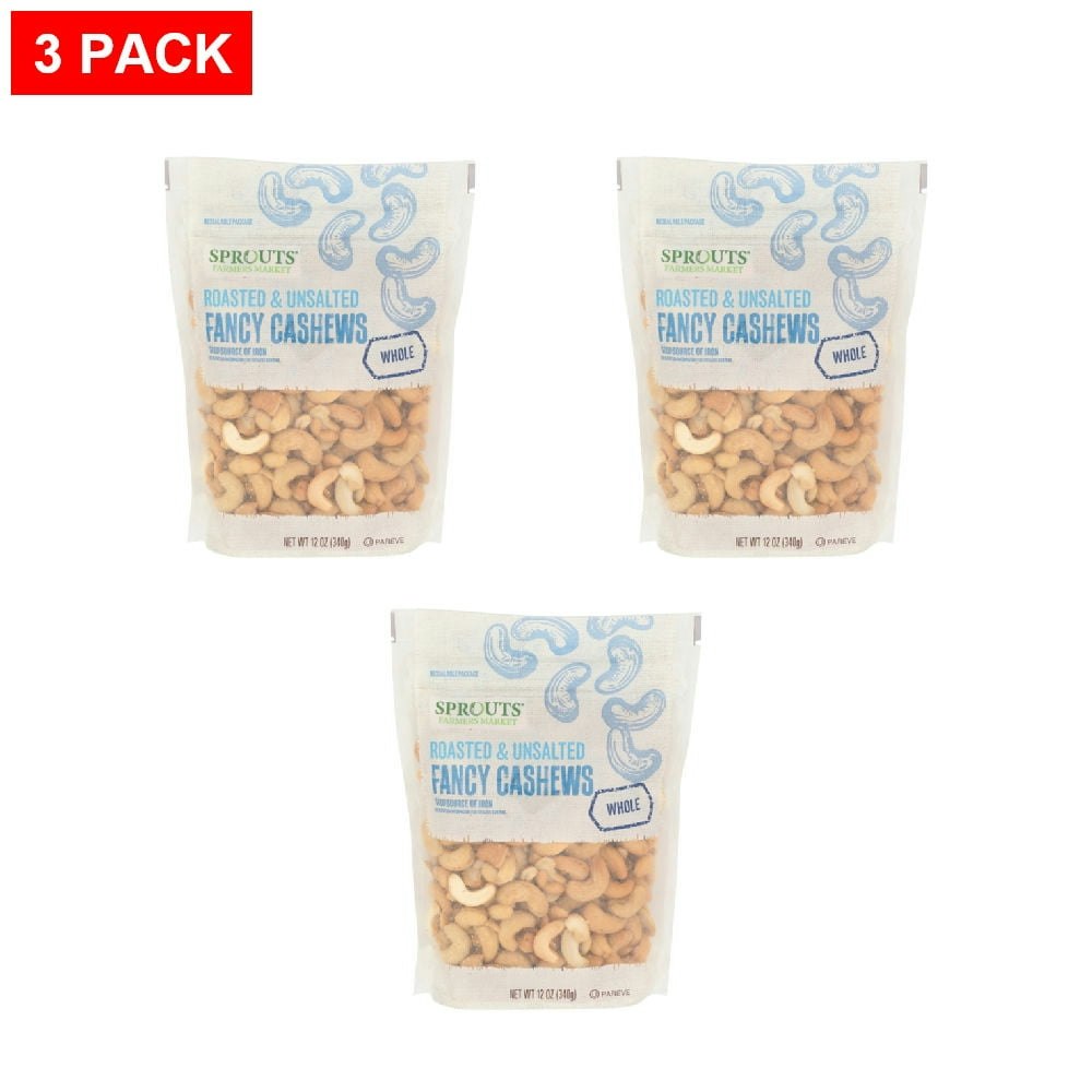 Sprouts Roasted Unsalted Whole Cashews 12-oz 3-Pack: $44.92 Sprouts Roasted Unsalted Whole Cashews 12-oz 3-Pack: $44.92