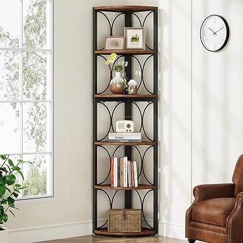 Tribesigns 6-Tier 67-inch Corner Bookshelf: $73.99