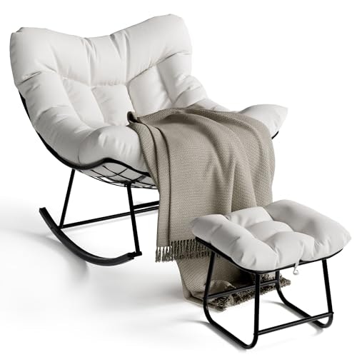 GarveeLife Oversized Papasan Rocking Chair with Footrest: $159.97 GarveeLife Oversized Papasan Rocking Chair with Footrest: $159.97