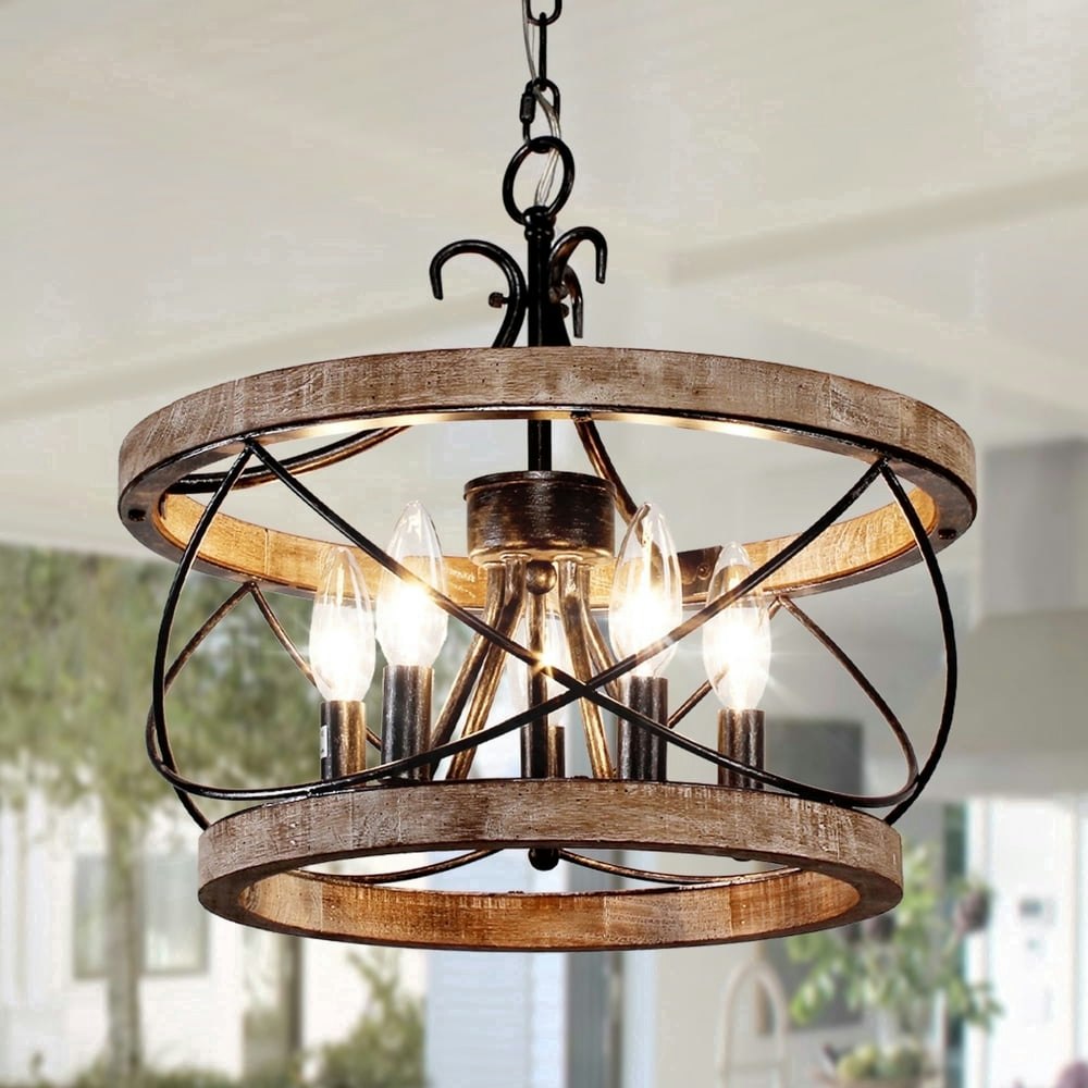 Bella Depot 15.7-inch 5-Light Rustic Farmhouse Chandelier: $76 Bella Depot 15.7-inch 5-Light Rustic Farmhouse Chandelier: $76