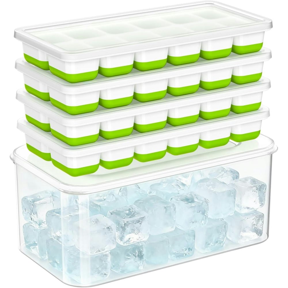 Asoricing Ice Cube Tray with Lid and Bin 4-Pack: $9.89 Asoricing Ice Cube Tray with Lid and Bin 4-Pack: $9.89