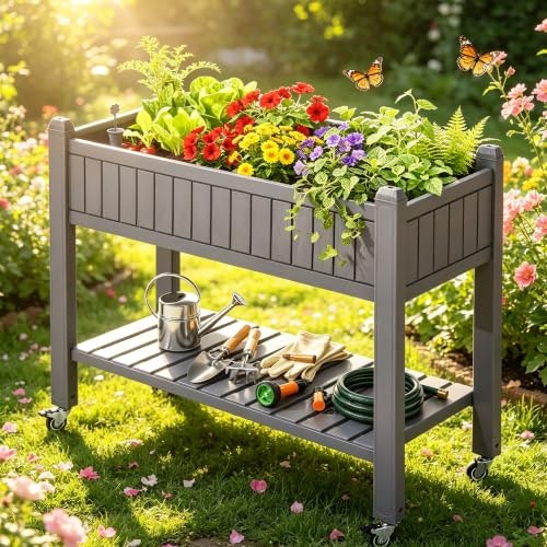 Yitahome 43.3 x 17.7 x 34-inch Elevated Garden Planter Box: $77.39 Yitahome 43.3 x 17.7 x 34-inch Elevated Garden Planter Box: $77.39