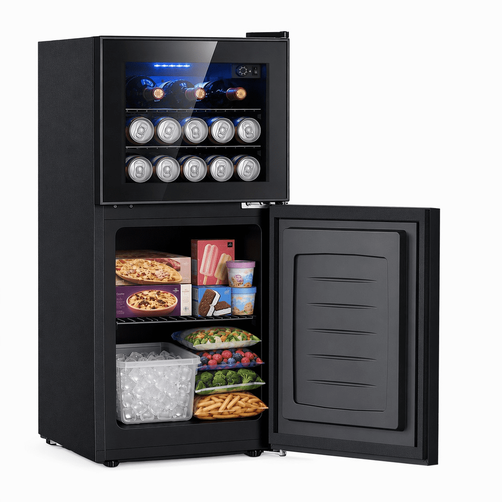 Auseo 2.6 Cu. Ft. 2-Door Beverage Refrigerator and Freezer: $224.98 Auseo 2.6 Cu. Ft. 2-Door Beverage Refrigerator and Freezer: $224.98