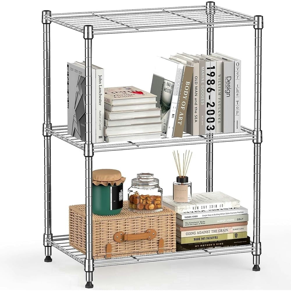 M MZG 3-Tier Metal Wire Shelving Unit: $21