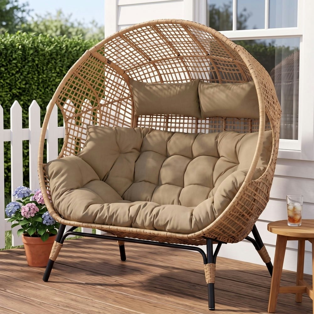 Radiata 2-Person Oversized Egg Loveseat Chair: $217