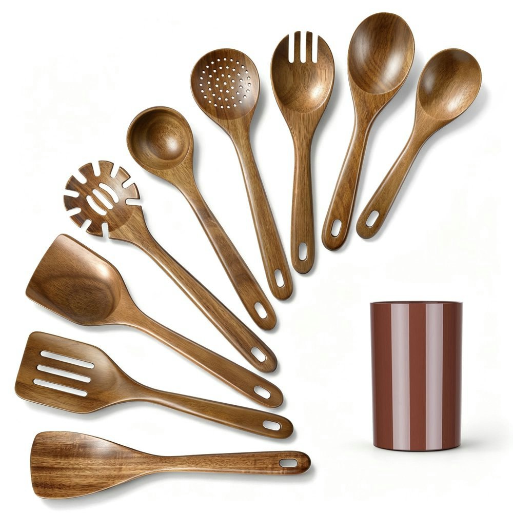 Vesteel 10-Piece Acacia Wood Kitchen Utensil Set: $20.99 Vesteel 10-Piece Acacia Wood Kitchen Utensil Set: $20.99