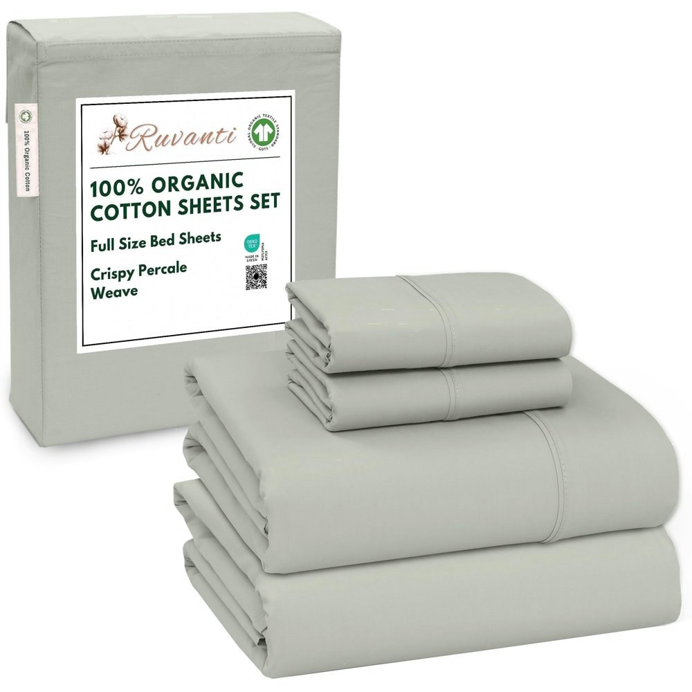 Ruvanti 100% Organic Cotton Full Size 4-Piece Sheet Set: $38.06 Ruvanti 100% Organic Cotton Full Size 4-Piece Sheet Set: $38.06