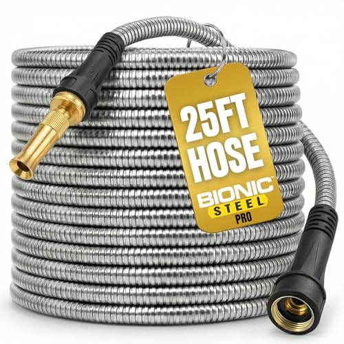 Bionic Steel Pro 25-Foot Stainless Steel Garden Hose with Nozzle: $22.99 Bionic Steel Pro 25-Foot Stainless Steel Garden Hose with Nozzle: $22.99