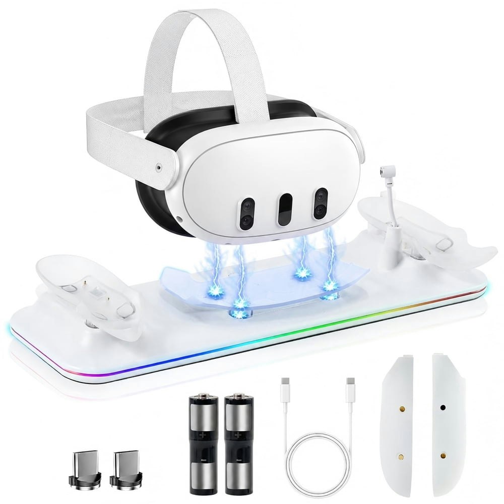 Meta Quest 3 Magnetic Charging Dock with 2 Batteries: $27.99