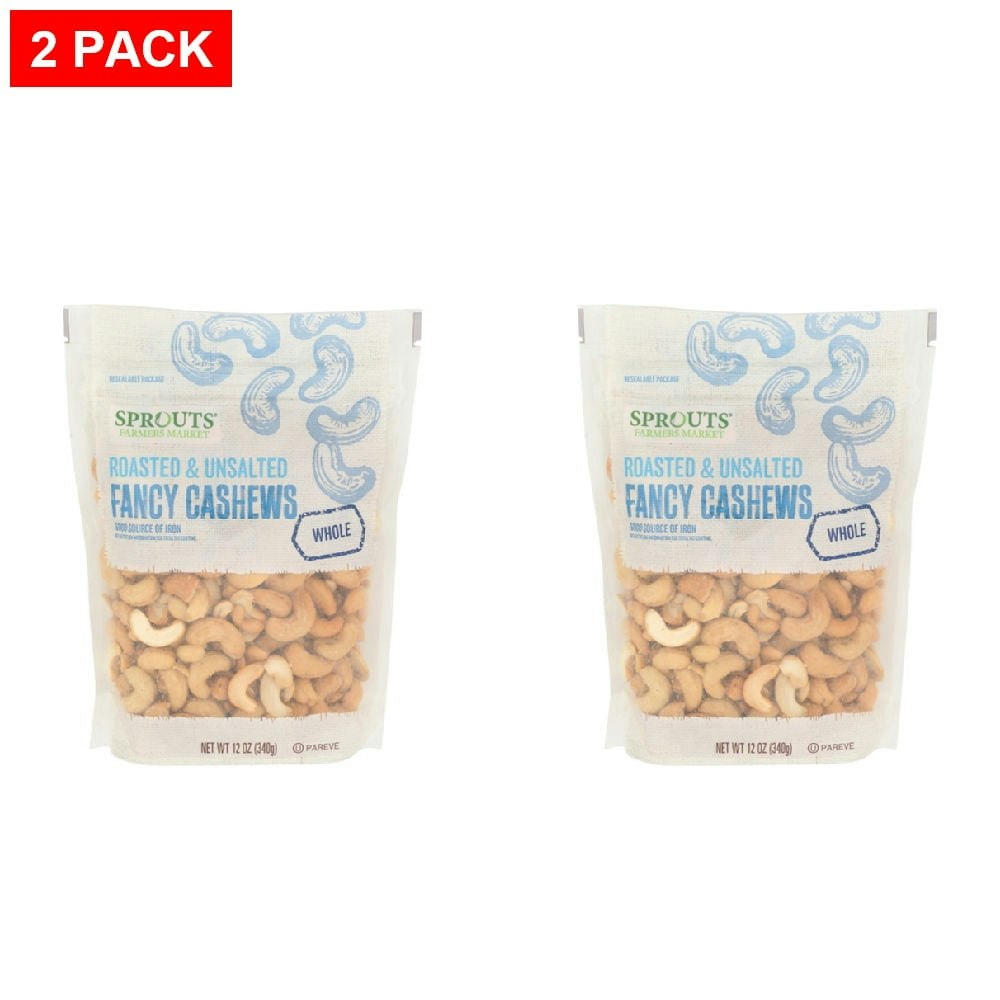Sprouts Roasted Unsalted Whole Cashews 12-oz 2-Pack: $31.92 Sprouts Roasted Unsalted Whole Cashews 12-oz 2-Pack: $31.92