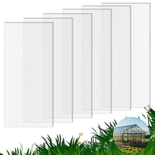 Polycarbonate Greenhouse Twin-Wall Panels 4' x 2' x 0.24" 6-Pack: $44.99