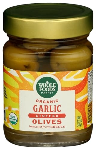Whole Foods Market Organic Garlic Stuffed Olives 4.23-oz.: $4.69