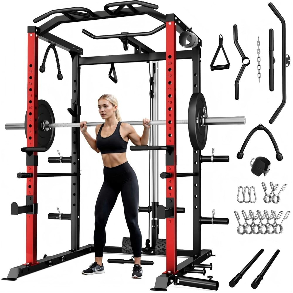 Power Rack Cage with LAT Pulldown Attachment and Pull-Up Bar: $309.99 Power Rack Cage with LAT Pulldown Attachment and Pull-Up Bar: $309.99
