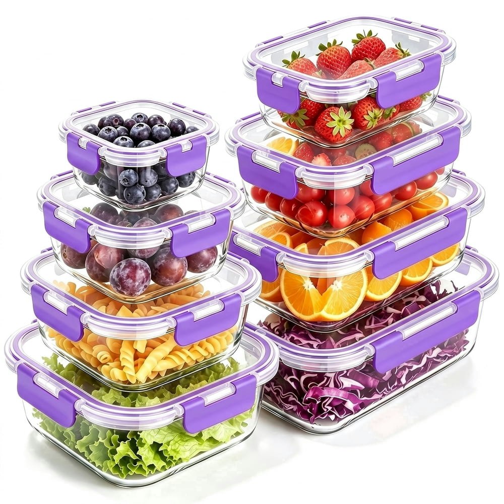 Taimasi Glass Food Storage Containers with Lids 16-Piece Set: $21.59 Taimasi Glass Food Storage Containers with Lids 16-Piece Set: $21.59