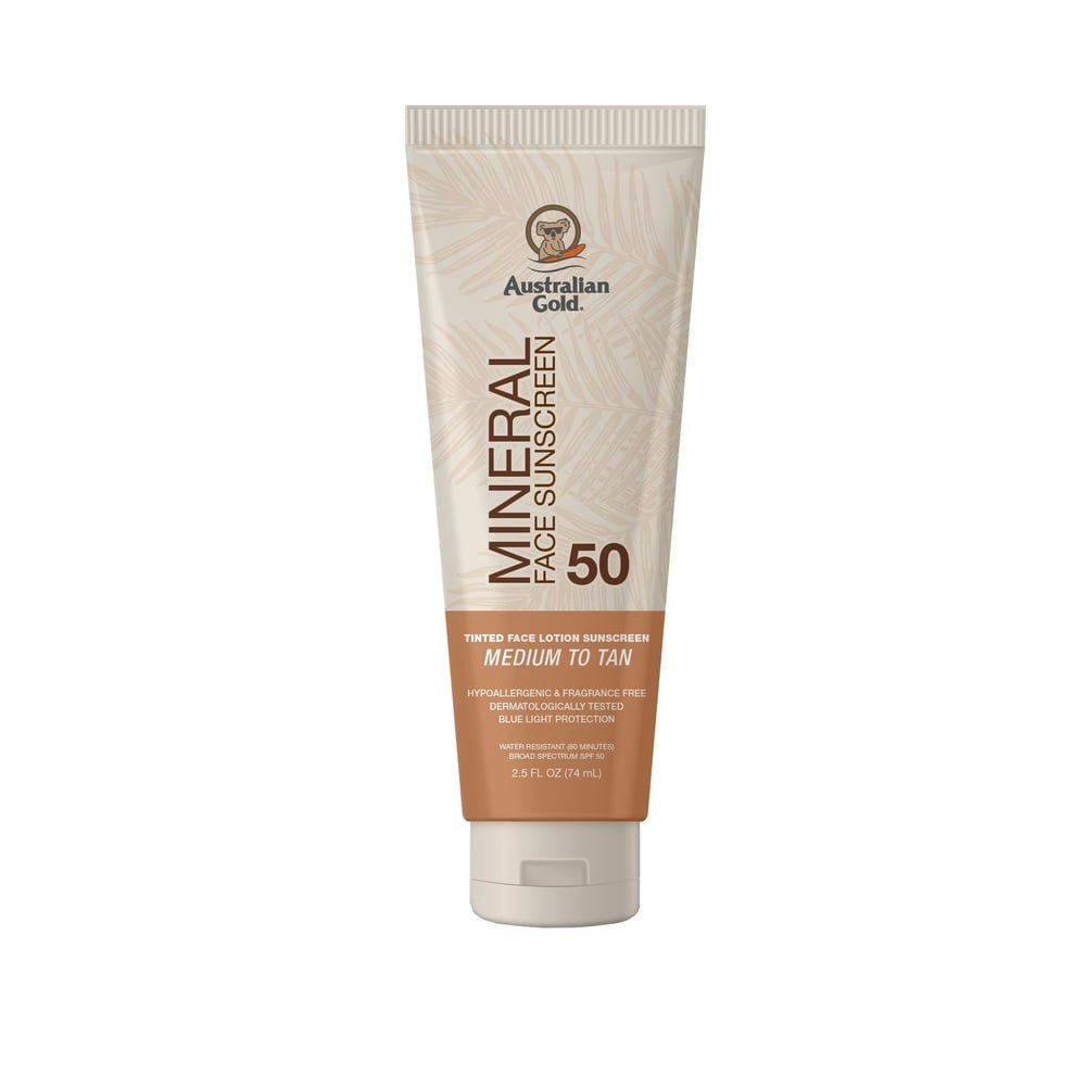 Australian Gold Mineral Tinted SPF 50 Face Lotion 2.5-oz.: $17.09 Australian Gold Mineral Tinted SPF 50 Face Lotion 2.5-oz.: $17.09