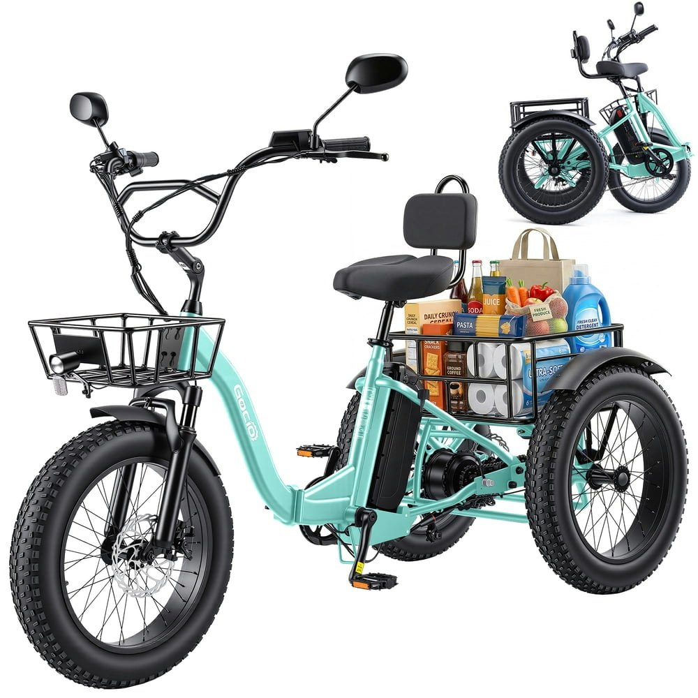 Gocio Peak 1,000W 20-inch Fat Tire Foldable Electric Tricycle: $849.99