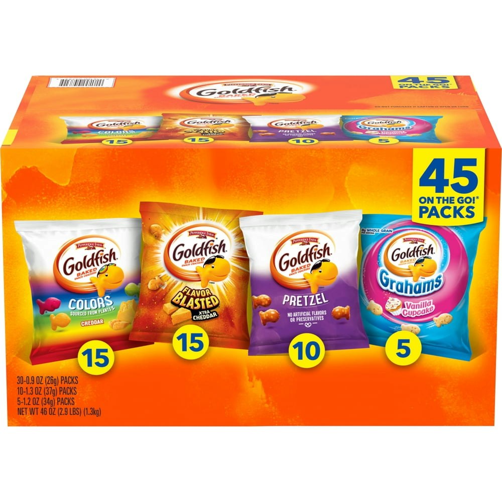 Pepperidge Farm Goldfish Crackers Sweet & Savory Variety Pack 45-Pack: $25 Pepperidge Farm Goldfish Crackers Sweet & Savory Variety Pack 45-Pack: $25