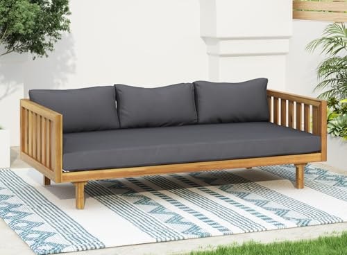 Merax 3-Seater Acacia Wood Outdoor Daybed: $479.99