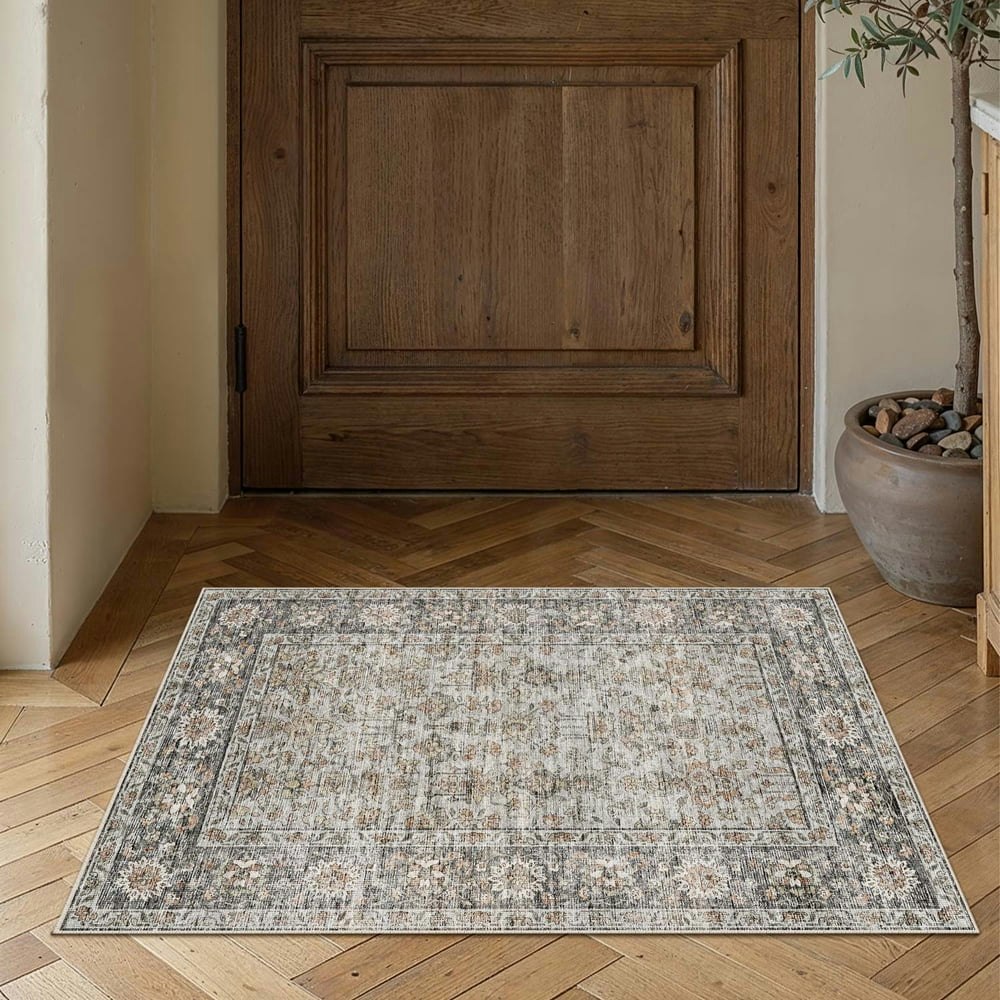 Berthmeer 2'x3' Non-Slip Vintage Area Rug: $13.49